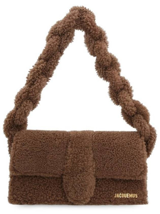 Le Bambido Shearling Shoulder Bag Brown - JACQUEMUS - BALAAN.