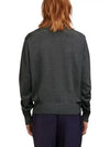 Heart Embroidered Logo Crew Neck Knit Top Heather Grey - AMI - BALAAN 6