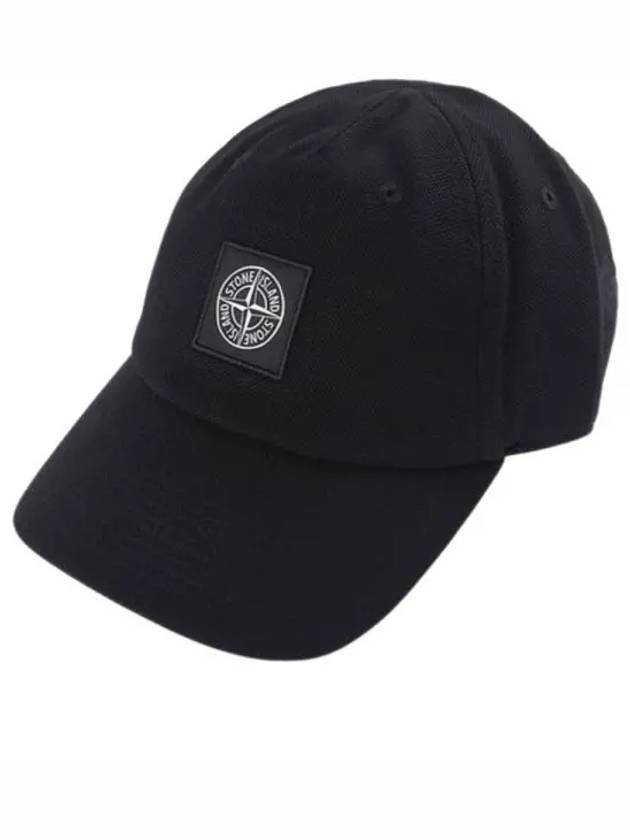 Pique 6 Panel Organic Cotton Ball Cap Black - STONE ISLAND - BALAAN 2