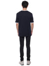 Men's Contrast Trim Short Sleeve T-Shirt Navy - THOM BROWNE - BALAAN 6