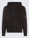 Light Fleece Zip Up Hoodie Black - CP COMPANY - BALAAN 2