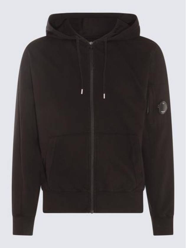 Light Fleece Zip Up Hoodie Black - CP COMPANY - BALAAN 2