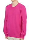 Crew Neck Lambswool Knit Top Pink - DRUMOHR - BALAAN 3