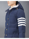 Downfilled Ripstop Classic 4 Striped Hoodie Down Long Padding Navy - THOM BROWNE - BALAAN 3