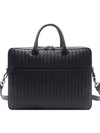 Intrecciato Calfskin Business Briefcases Black - BOTTEGA VENETA - BALAAN 3