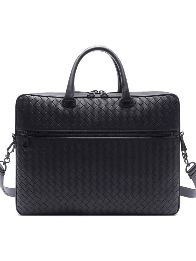 Intrecciato Calfskin Business Briefcases Black - BOTTEGA VENETA - BALAAN 3