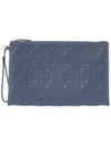 FF Logo Flat Large Clutch Bag Blue - FENDI - BALAAN 2