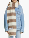 Studios Logo Patch Stripe Wool Blend Muffler Brown White - ACNE STUDIOS - BALAAN 6