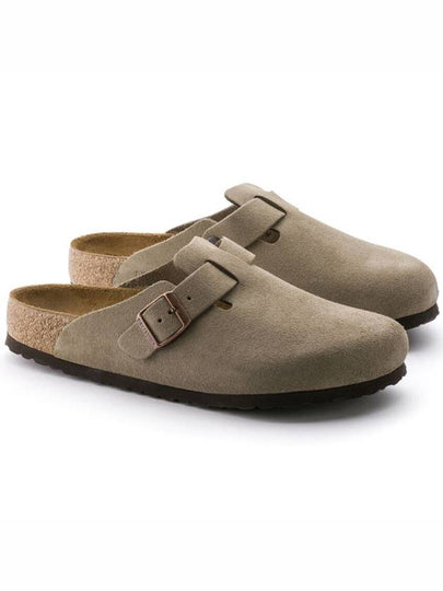 Boston Soft Footbed Suede Medium Narrow Slippers Taupe - BIRKENSTOCK - BALAAN 2