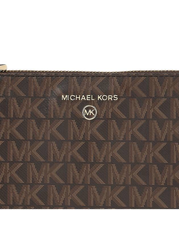 Jet Set Monogram Leather Clutch Bag Brown - MICHAEL KORS - BALAAN 7