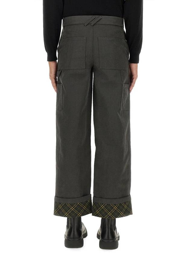 Cotton Carpenter Straight Pants Black - BURBERRY - BALAAN 4