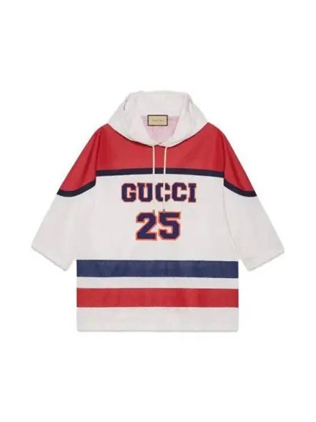 GG Perforated Hoodie White Red - GUCCI - BALAAN 2