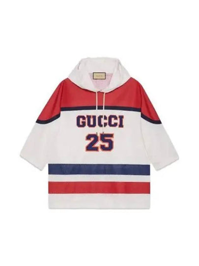 GG Perforated Hoodie White Red - GUCCI - BALAAN 2