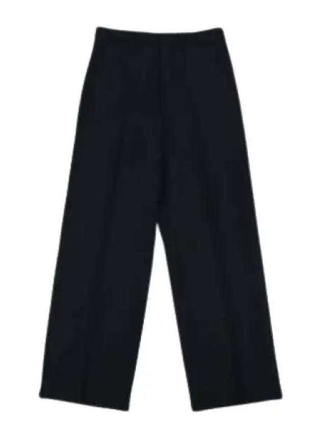 Gabardine Wool Loose Fit Wide Pants Black - AMI - BALAAN 2