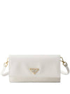 Triangle Logo Leather Mini Bag White - PRADA - BALAAN 1