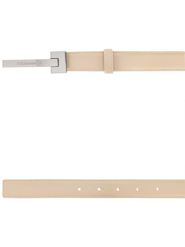 Dolce & Gabbana Leather Belt, Men's, Cream - DOLCE&GABBANA - BALAAN 4