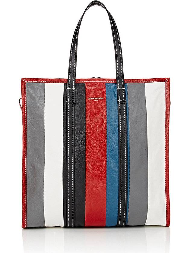 Bazar Striped Shopper Medium Tote Bag - BALENCIAGA - BALAAN 2