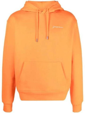 Le Brodet Logo Cotton Hooded Top Orange - JACQUEMUS - BALAAN 1