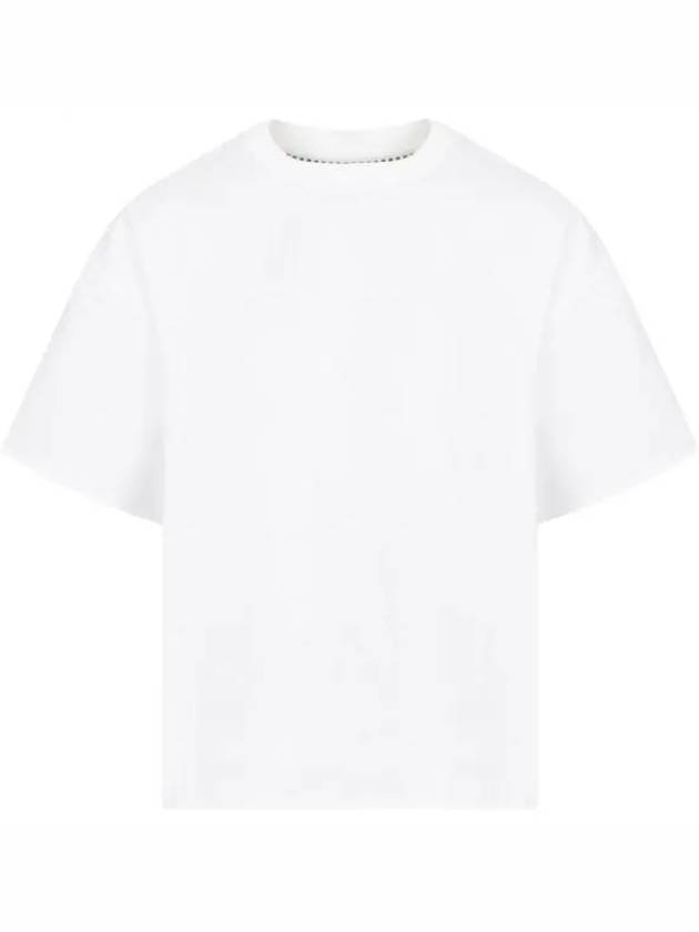 Double Layer Cotton Check Short Sleeve T-Shirt White - BOTTEGA VENETA - BALAAN 2