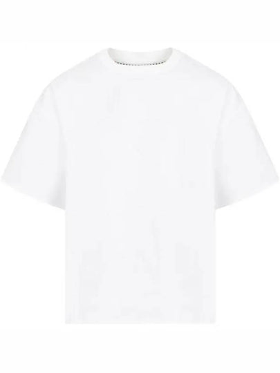 Double Layer Cotton Check Short Sleeve T-Shirt White - BOTTEGA VENETA - BALAAN 2