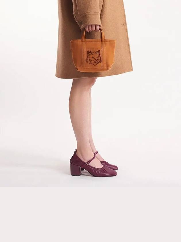 Fox Head Embroidery Mini Tote Bag Fawn Brown - MAISON KITSUNE - BALAAN 7