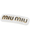 Plexiglass Metal Logo Hair Clip White - MIU MIU - BALAAN 10