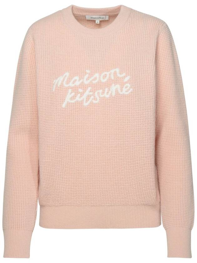 Handwriting Relaxed Fit Knit Top Pink - MAISON KITSUNE - BALAAN 2