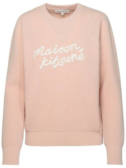 Handwriting Relaxed Fit Knit Top Pink - MAISON KITSUNE - BALAAN 2