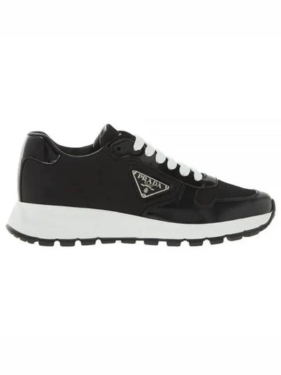 Prax 01 Re-Nylon Brushed Leather Low-Top Sneakers Black - PRADA - BALAAN 2