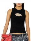 M Onerva Logo Plaque Cut Out Sleeveless Black - DIESEL - BALAAN 7