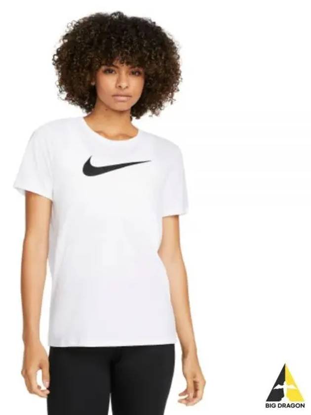 Women's Dri Fit Swoosh Short Sleeve T-Shirt White - NIKE - BALAAN 2