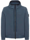 Wappen Patch Soft Shell Hooded Jacket Avio Blue - STONE ISLAND - BALAAN 2