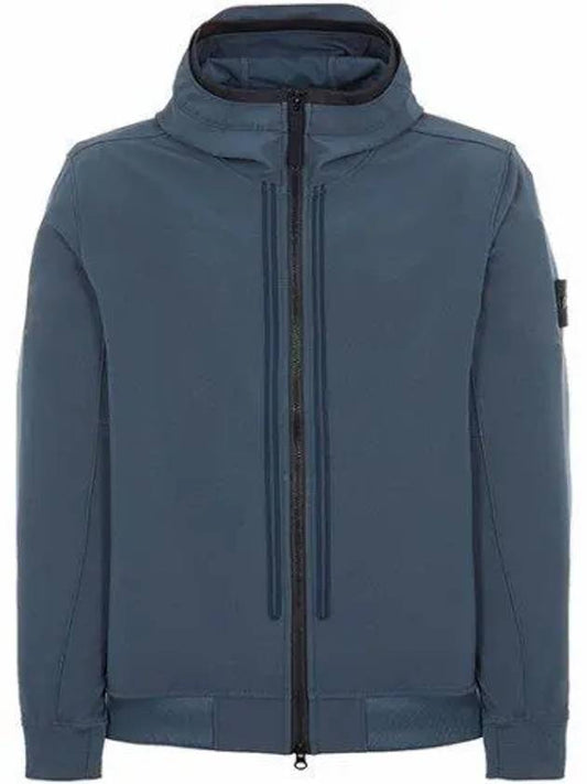 Wappen Patch Soft Shell Hooded Jacket Avio Blue - STONE ISLAND - BALAAN 2