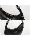 Arque Leather Shoulder Bag Black - PRADA - BALAAN 6