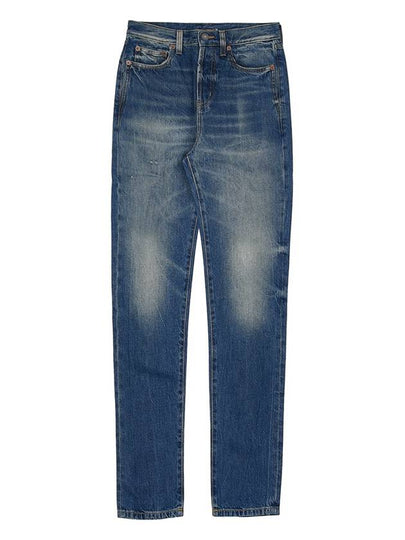 Denim Straight Jeans Blue - SAINT LAURENT - BALAAN 2