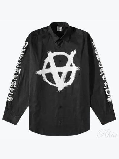 Double Anarchy Logo Long Sleeve Shirt Black - VETEMENTS - BALAAN 2