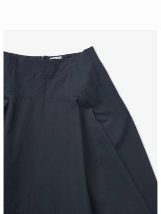 Flare Cotton Unbalanced Skirt Navy - BOTTEGA VENETA - BALAAN 4