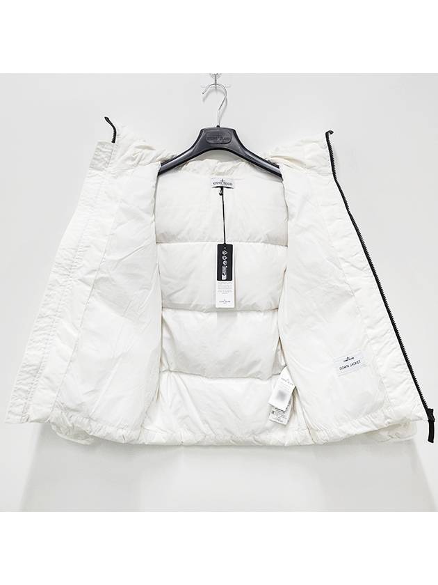 Kids Garment Dyed Crinkle Reps Recycled Nylon Down Padding White - STONE ISLAND - BALAAN 5