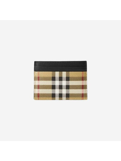 Men's Check Vintage Card Wallet Beige A7026 - BURBERRY - BALAAN 2