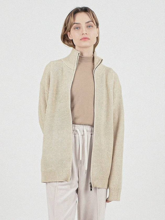 Modal Knit Zip up Cardigan Oatmeal - CHANCE'S NOI - BALAAN 1