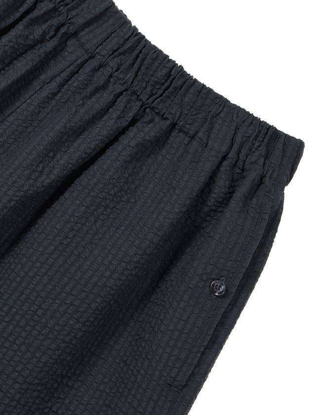 Runway Cotton Seersucker Shorts Charcoal - ULKIN - BALAAN 5