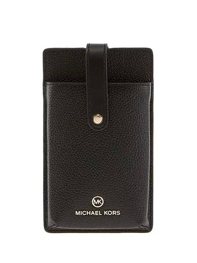 Women's Parker Clover Calf Leather Card Wallet Black - MICHAEL KORS - BALAAN 3