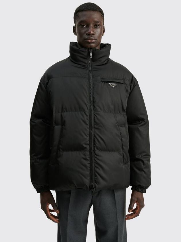 Medium-Length Re-Nylon Reversible Down Padded Jacket Black - PRADA - BALAAN 3