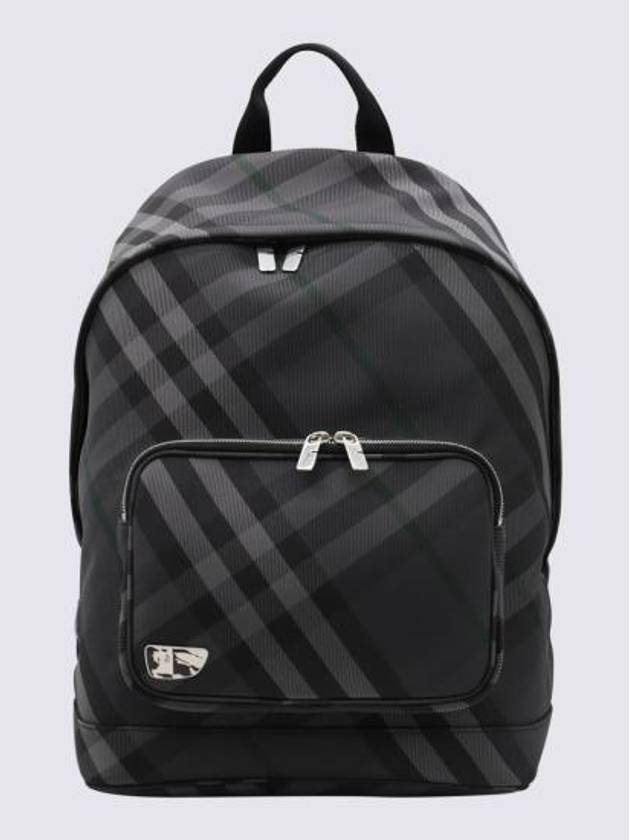 Grid Check Backpack Charcoal - BURBERRY - BALAAN 1