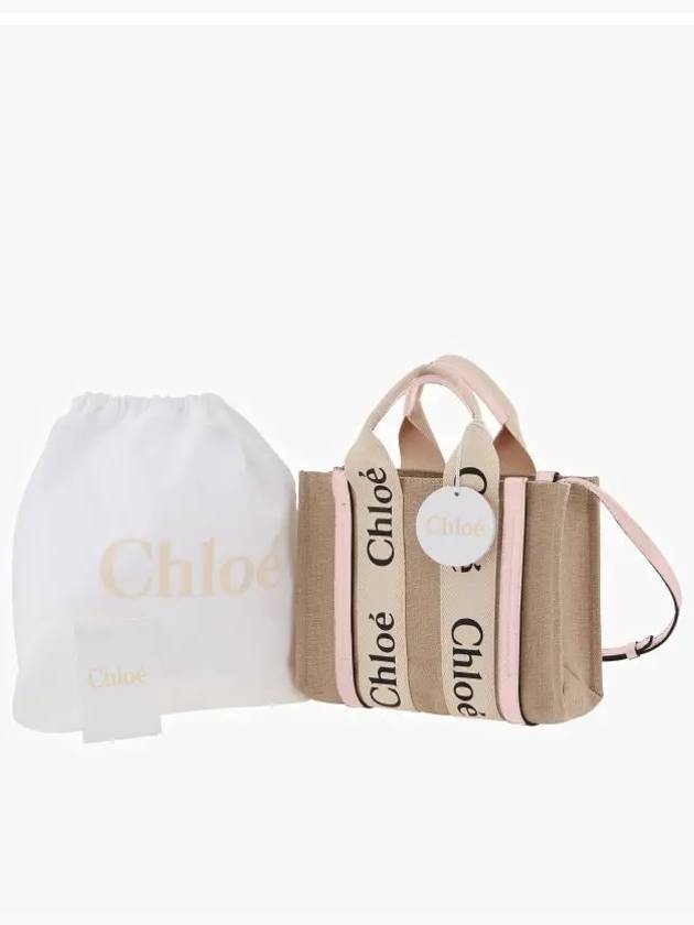 Woody Small Canvas Tote Bag Pink Beige - CHLOE - BALAAN 4