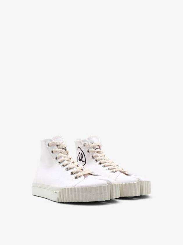 Tabi Canvas High Top Sneakers White - MAISON MARGIELA - BALAAN 3