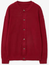 Soft round neck knit cardigan deep red - BLONDNINE - BALAAN 6