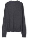 Red Heart Logo Merino Wool Cardigan Heather Grey - AMI - BALAAN 5