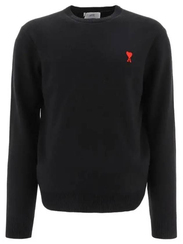 de Coeur Embroidery Crewneck Knit Top Black - AMI - BALAAN 2