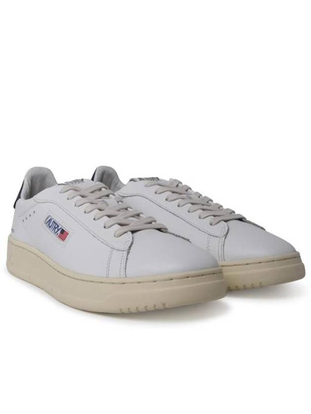 Dallas Navy Tab Leather Low Top Sneakers White - AUTRY - BALAAN 3